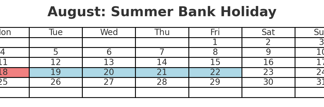 August Bank holidays