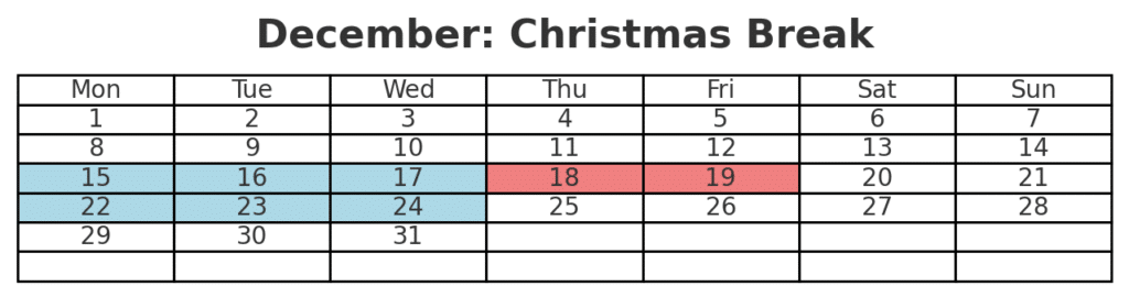 December Bank Holidays